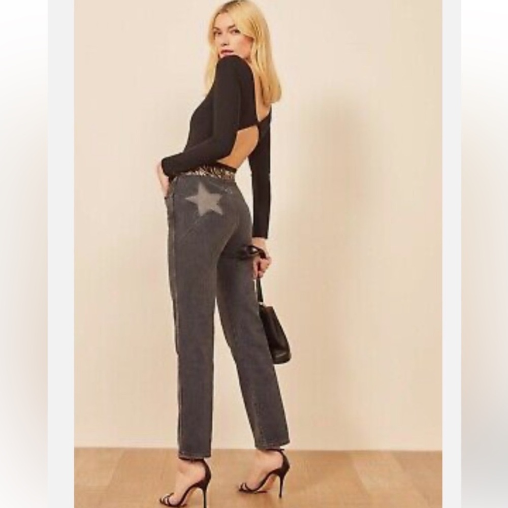 Reformation Black Straight Leg Jeans